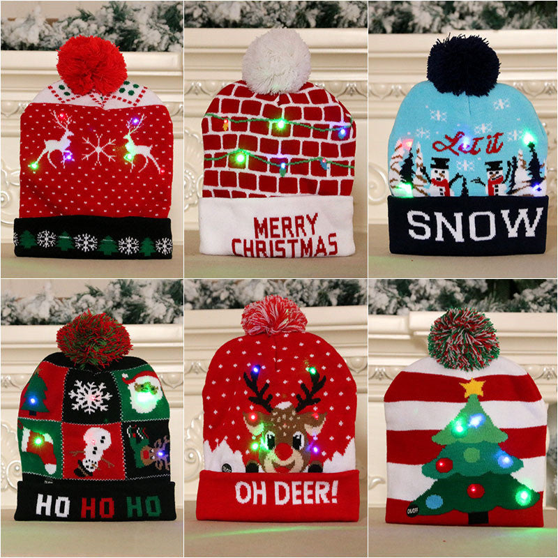 LED Christmas Knitted Beanie Christmas