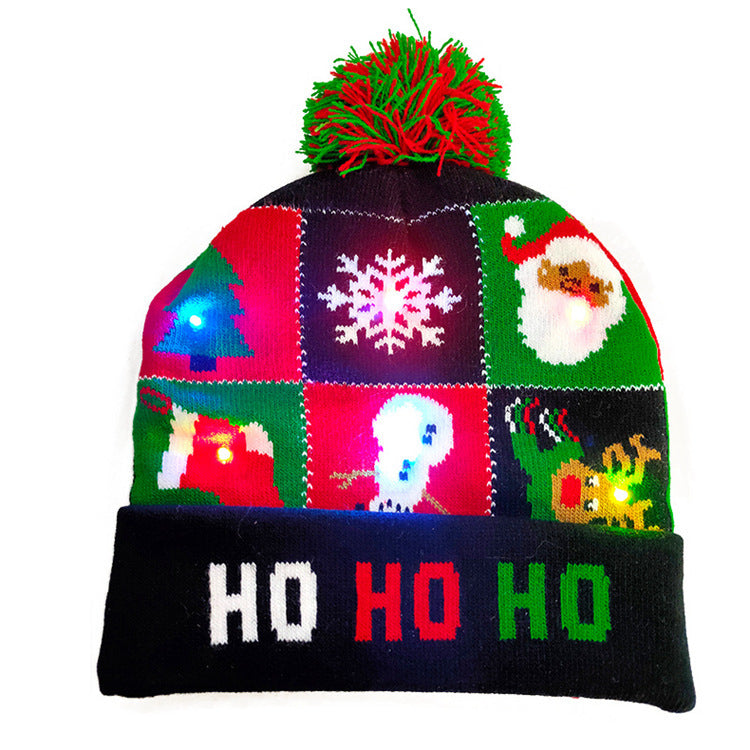 LED Christmas Knitted Beanie Christmas