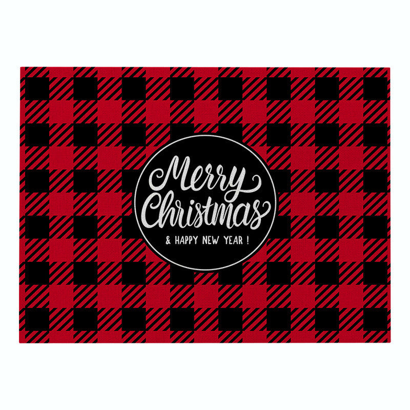 Christmas Series Cotton And Linen Placemat Dining Table