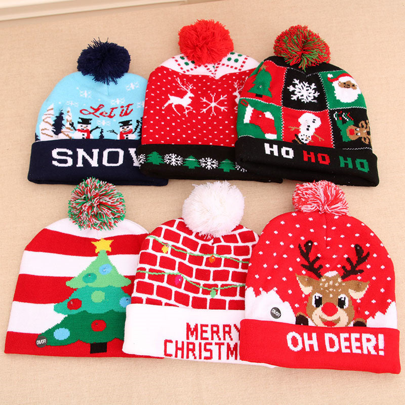 LED Christmas Knitted Beanie Christmas