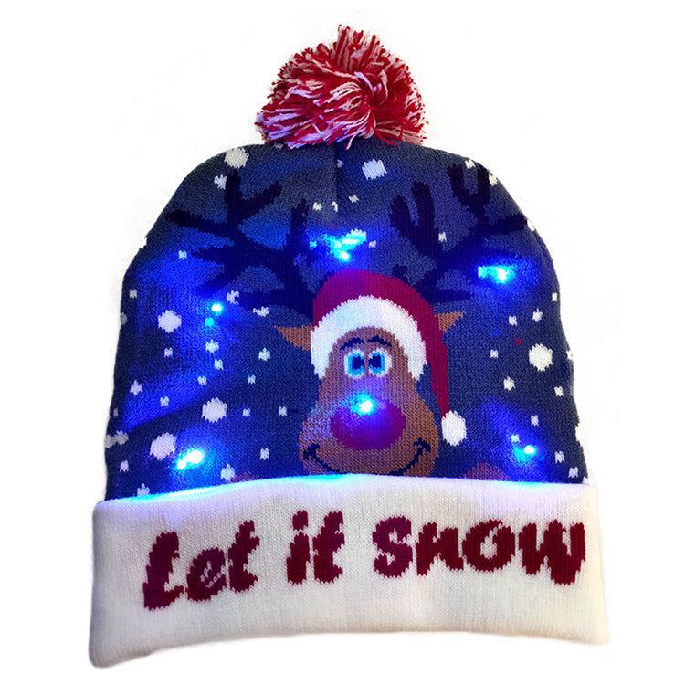 LED Christmas Knitted Beanie Christmas