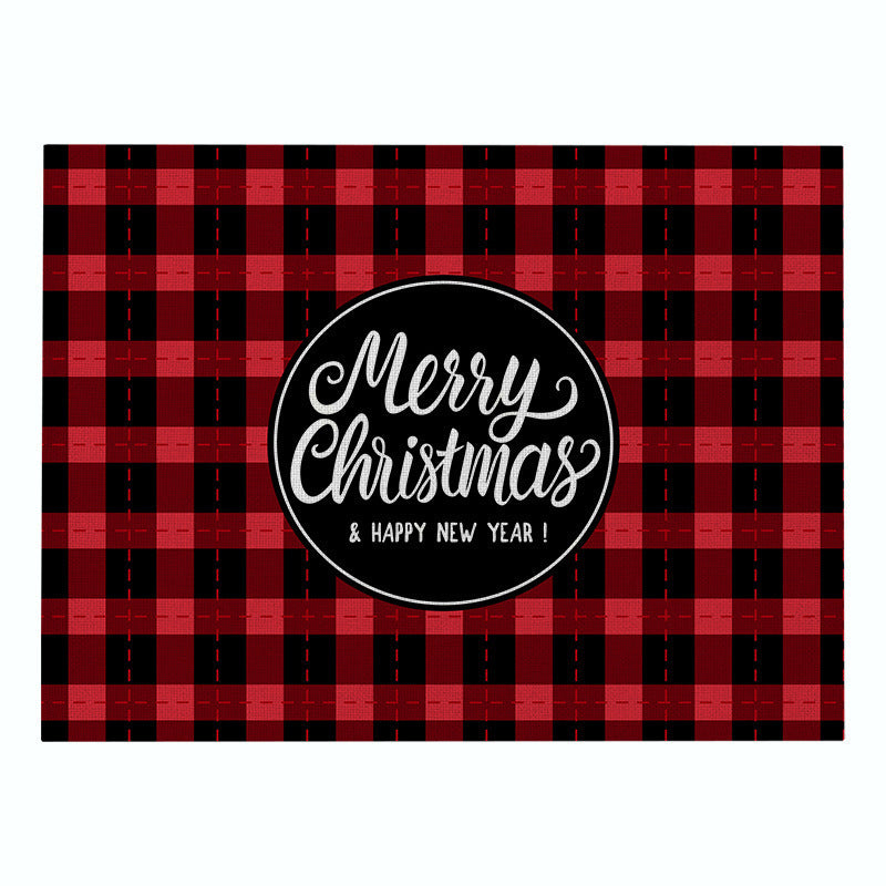 Christmas Series Cotton And Linen Placemat Dining Table