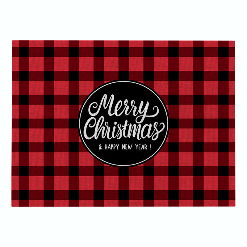 Christmas Series Cotton And Linen Placemat Dining Table