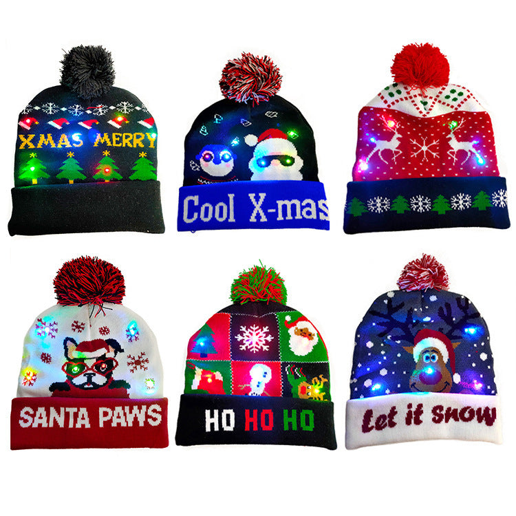 LED Christmas Knitted Beanie Christmas