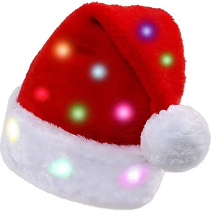 Christmas Hat LED Light Plush Decoration! P