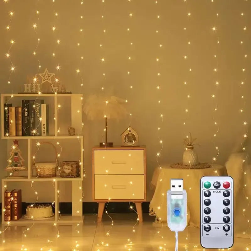 LED Curtain Lights Christmas Garland