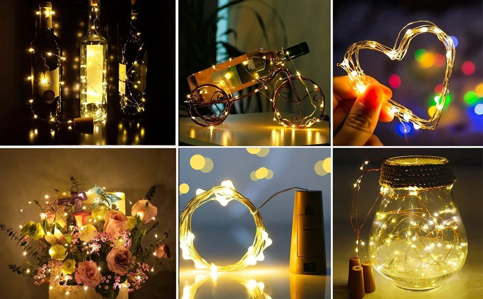 LED Wine Bottle Cork 2M String Lights Christmas Decoration