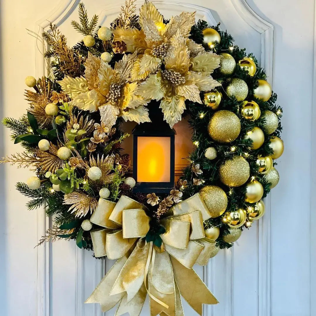 Door Wreath with Lamp!