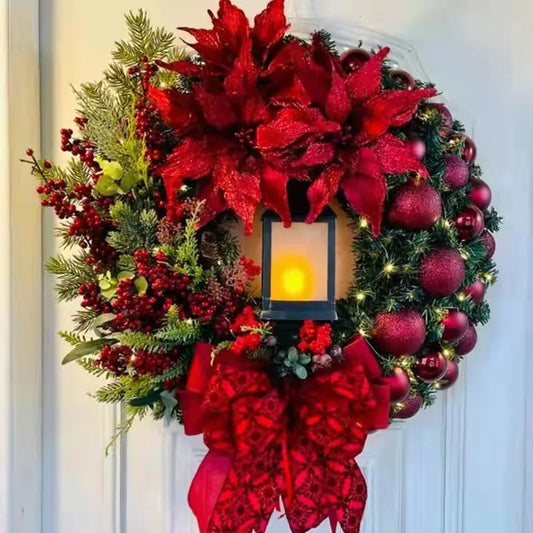 Door Wreath with Lamp!