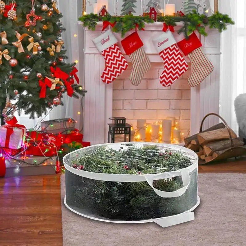 Christmas Wreath And Garland Bag Clear Storage Bag