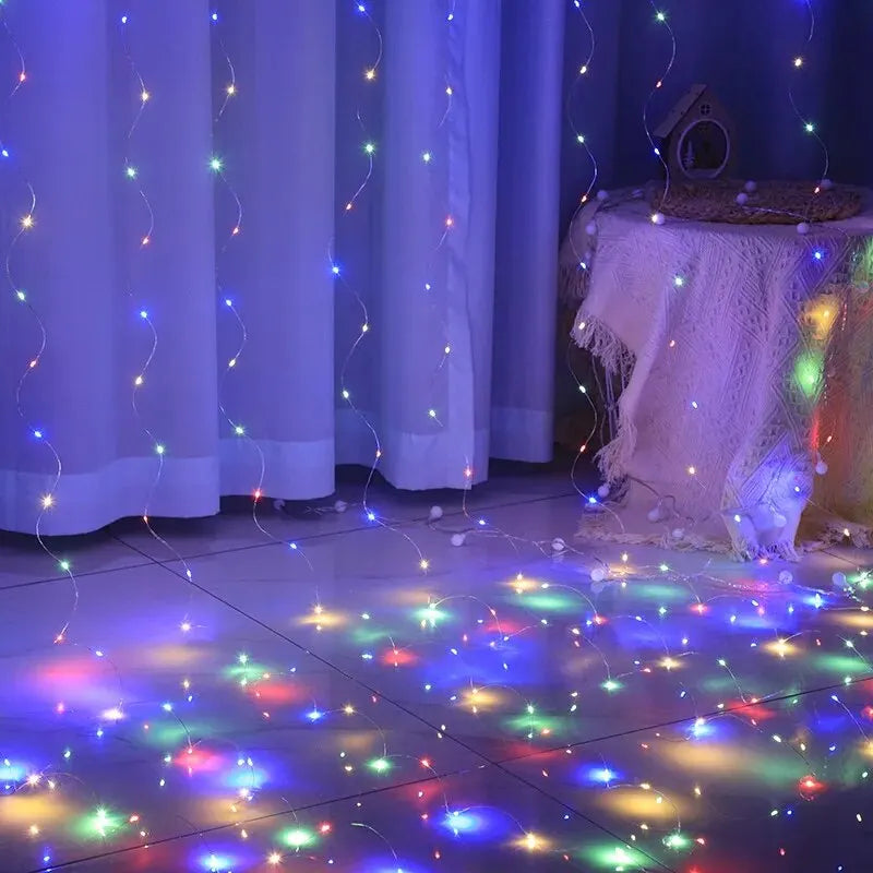 LED Curtain Lights Christmas Garland