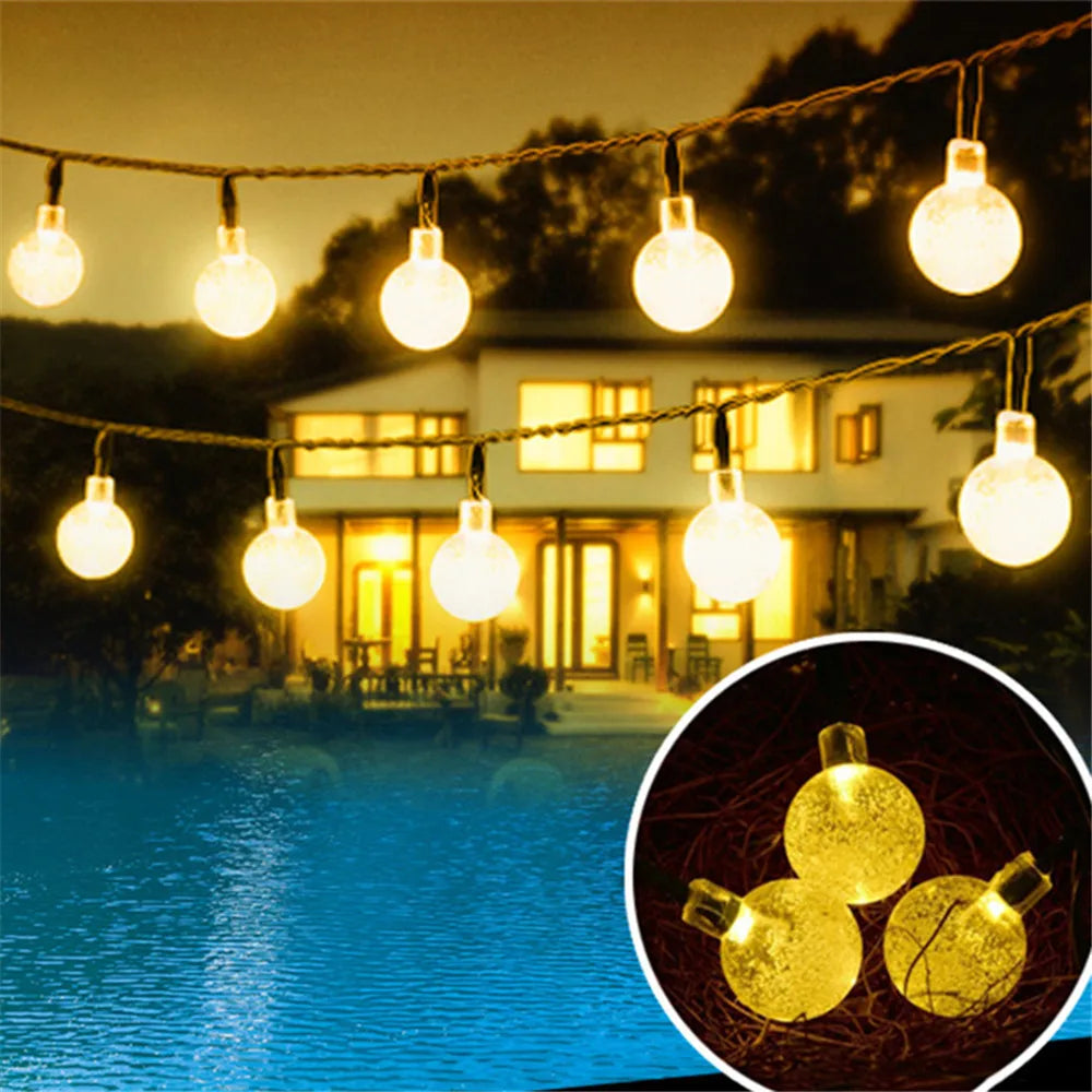 LED String Light Solar Fairy Lights 5m 20LED Warm Light Waterproof Outdoor Decoration Christmas Lamp