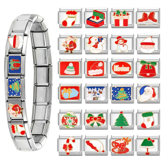 Christmas Charm Italian Charm Links Fit 9mm Bracelet Stainless Steel