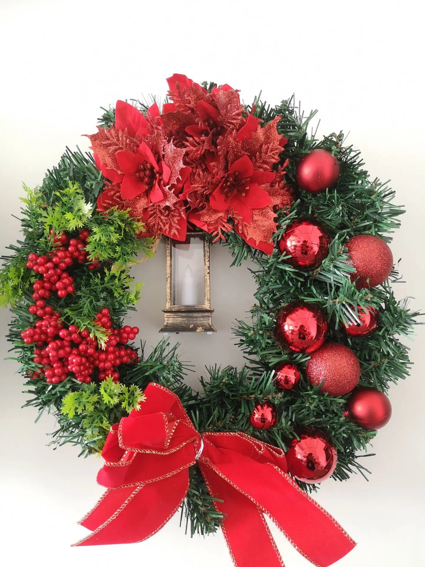 Door Wreath with Lamp!