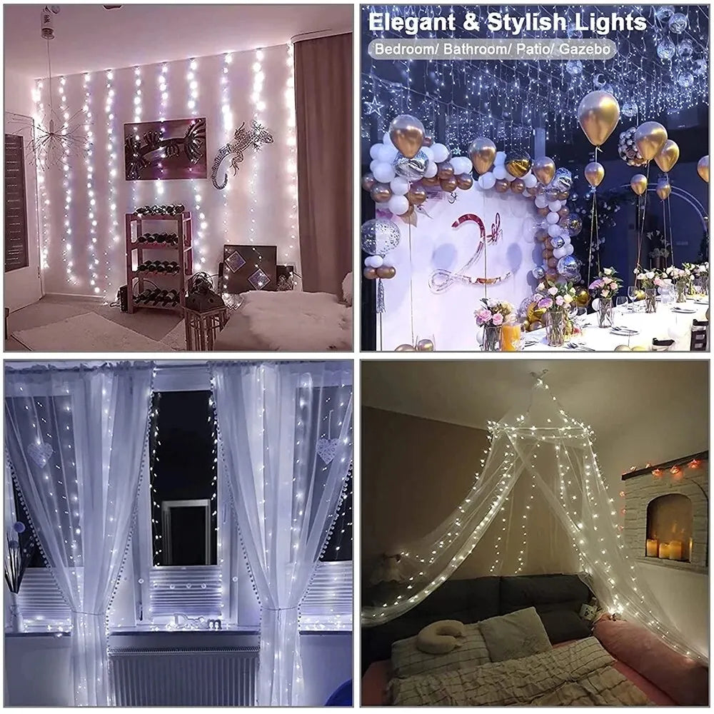 LED Curtain Lights Christmas Garland