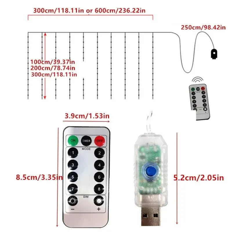 LED Curtain Lights Christmas Garland