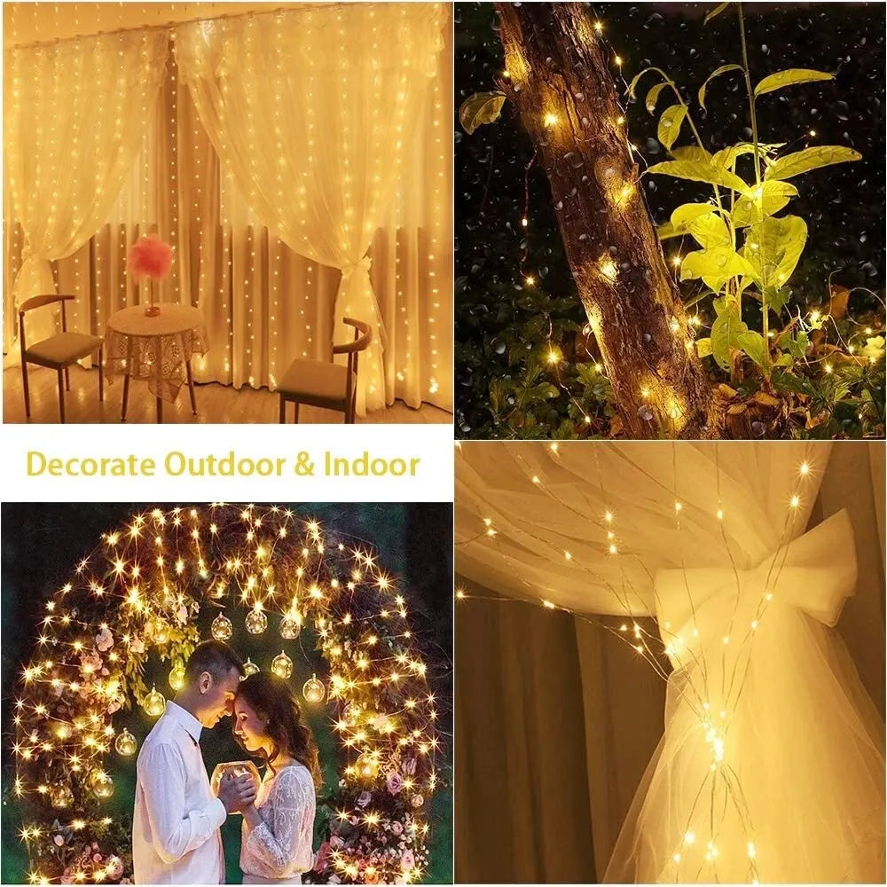 LED Curtain Lights Christmas Garland