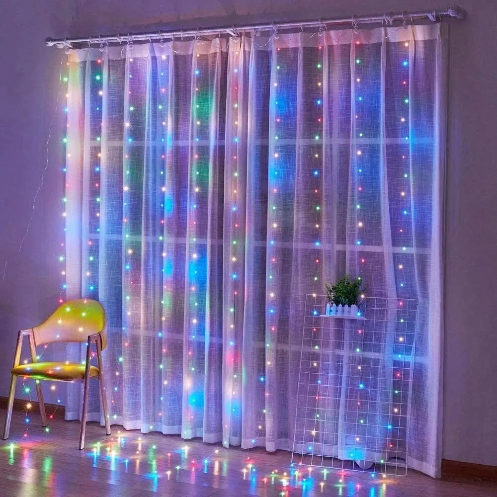 LED Curtain Lights Christmas Garland