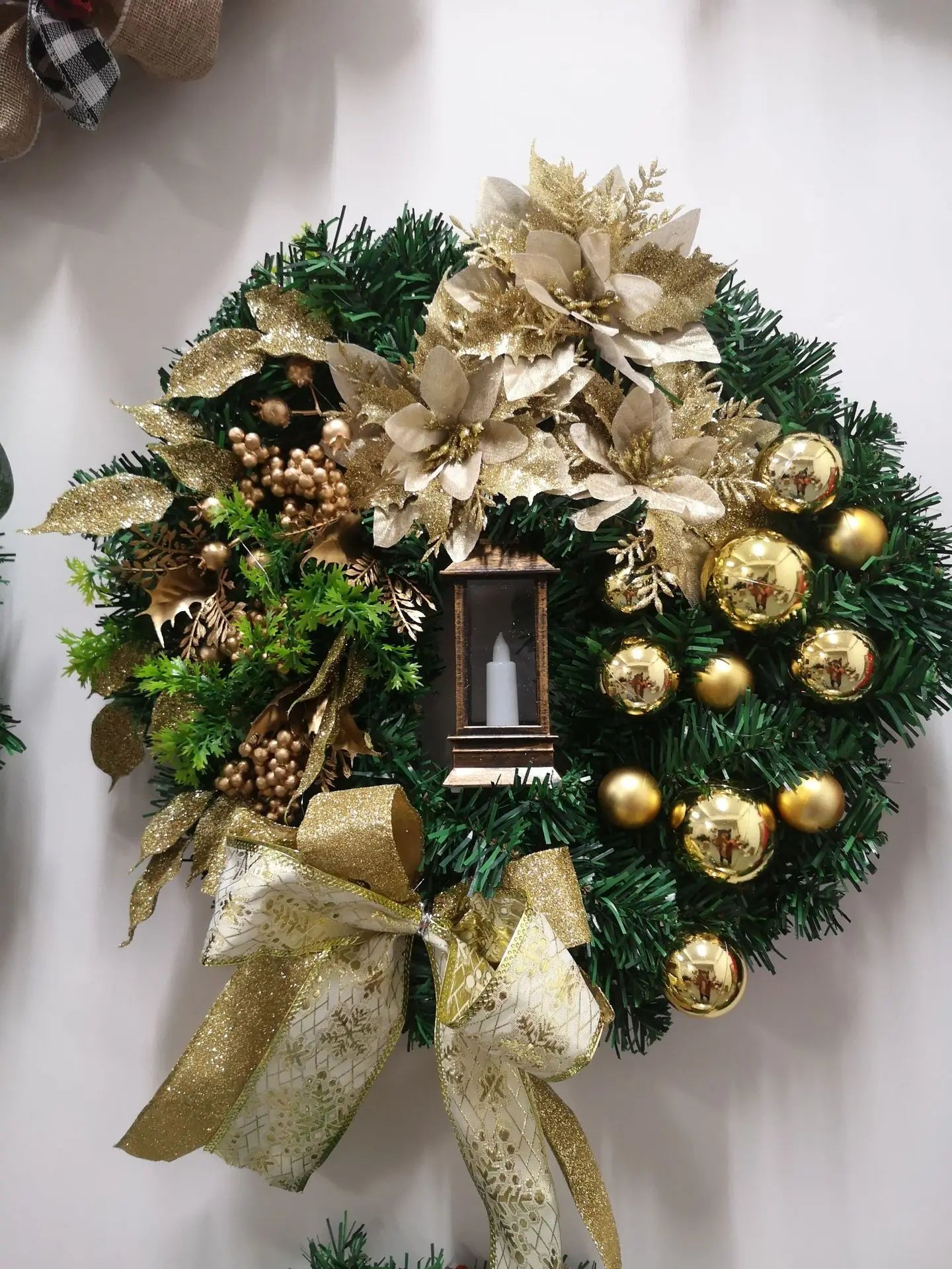 Door Wreath with Lamp!