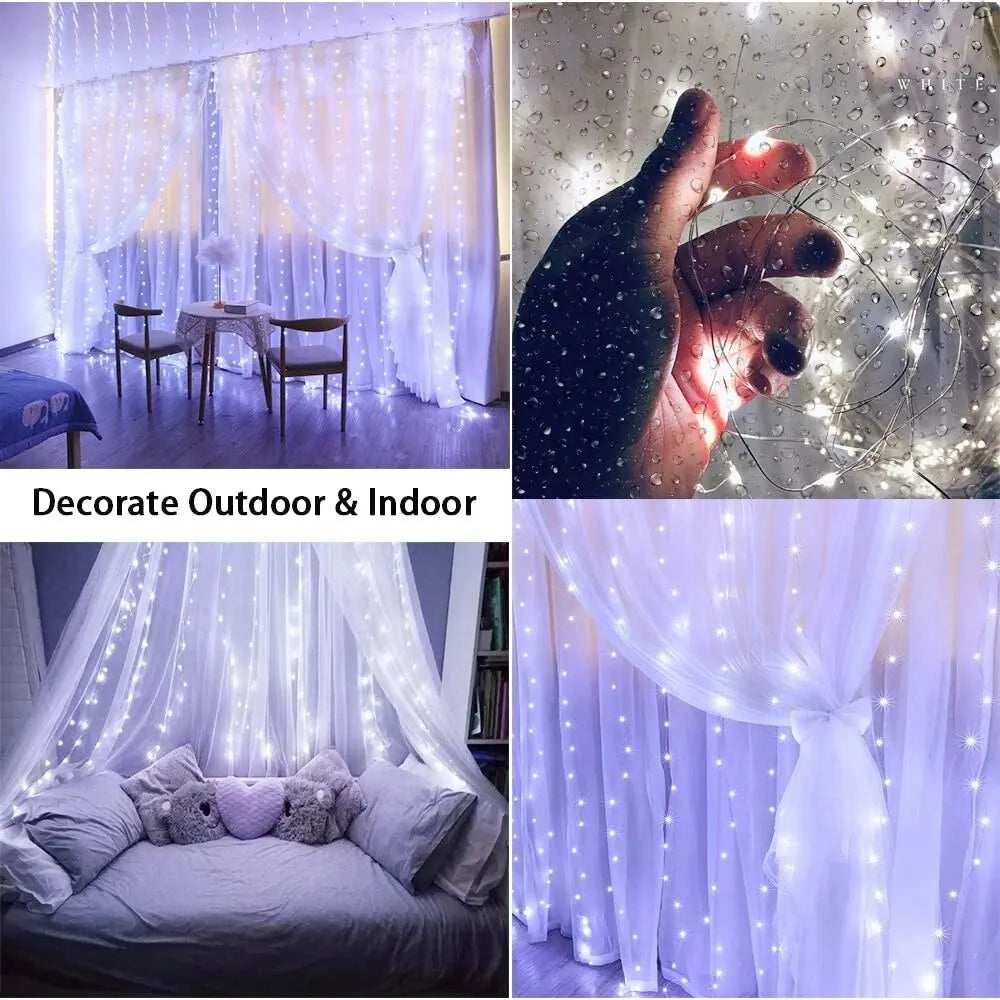 LED Curtain Lights Christmas Garland