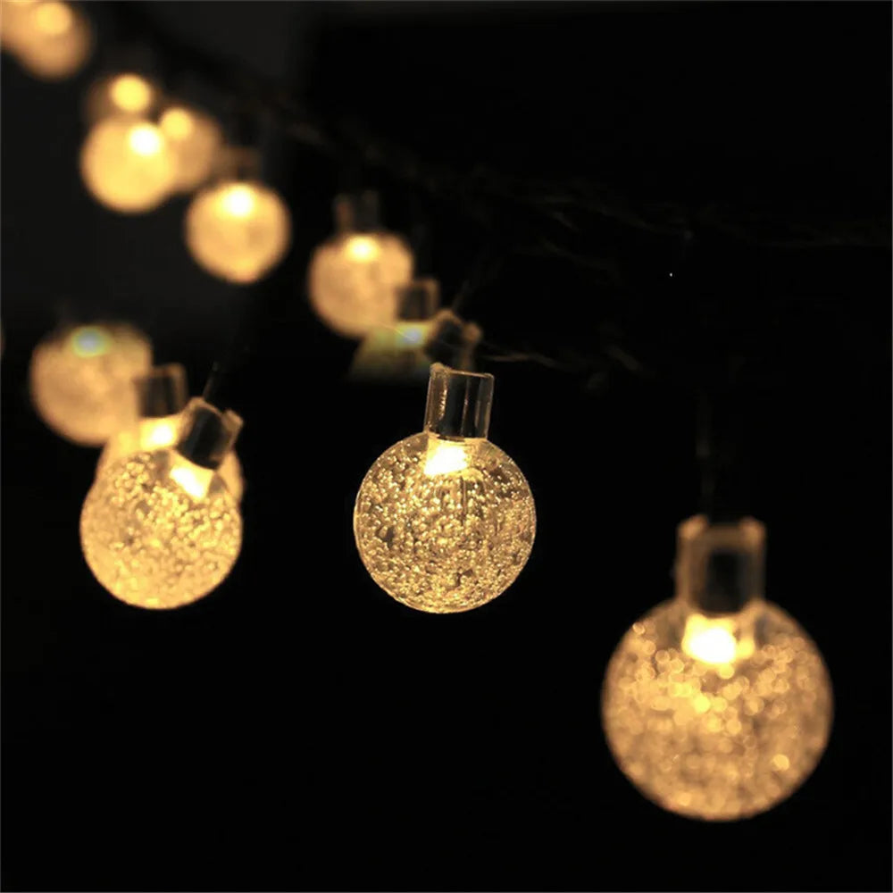 LED String Light Solar Fairy Lights 5m 20LED Warm Light Waterproof Outdoor Decoration Christmas Lamp