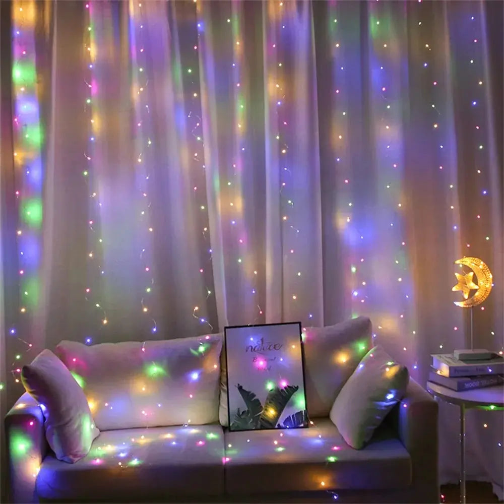 LED Curtain Lights Christmas Garland