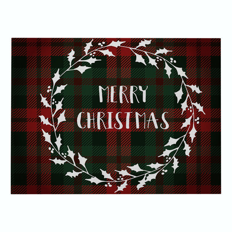 Christmas Series Cotton And Linen Placemat Dining Table