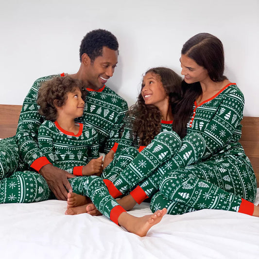 Green Christmas Family Matching Pajamas