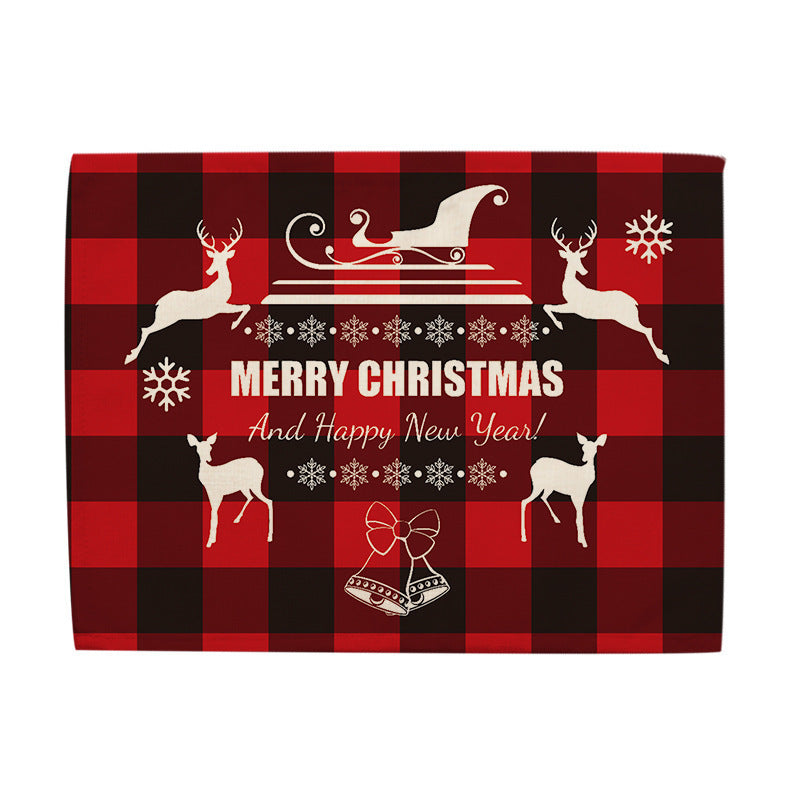 Christmas Series Cotton And Linen Placemat Dining Table