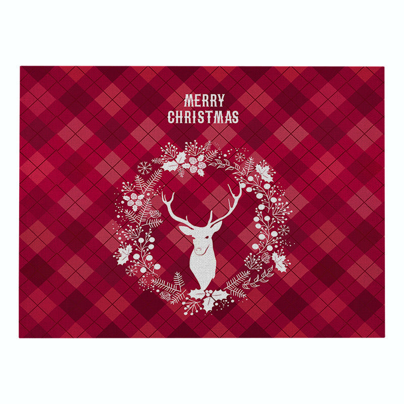 Christmas Series Cotton And Linen Placemat Dining Table