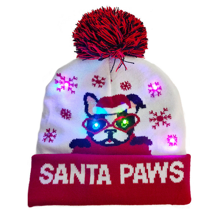 LED Christmas Knitted Beanie Christmas